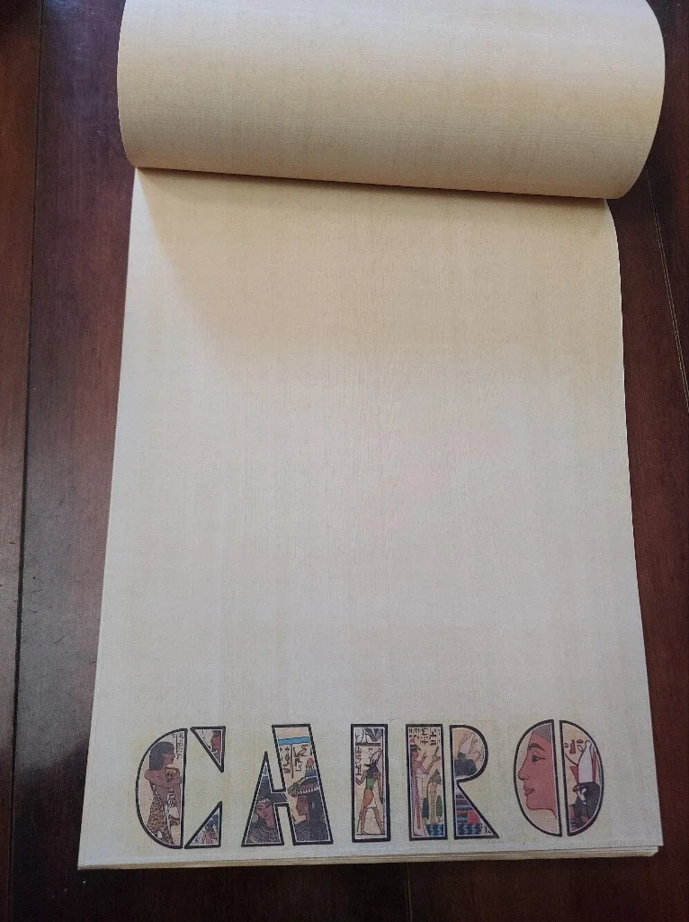 Vintage Nile Valley Papyrus Notepad - Map of Egypt Cover - Handmade Paper